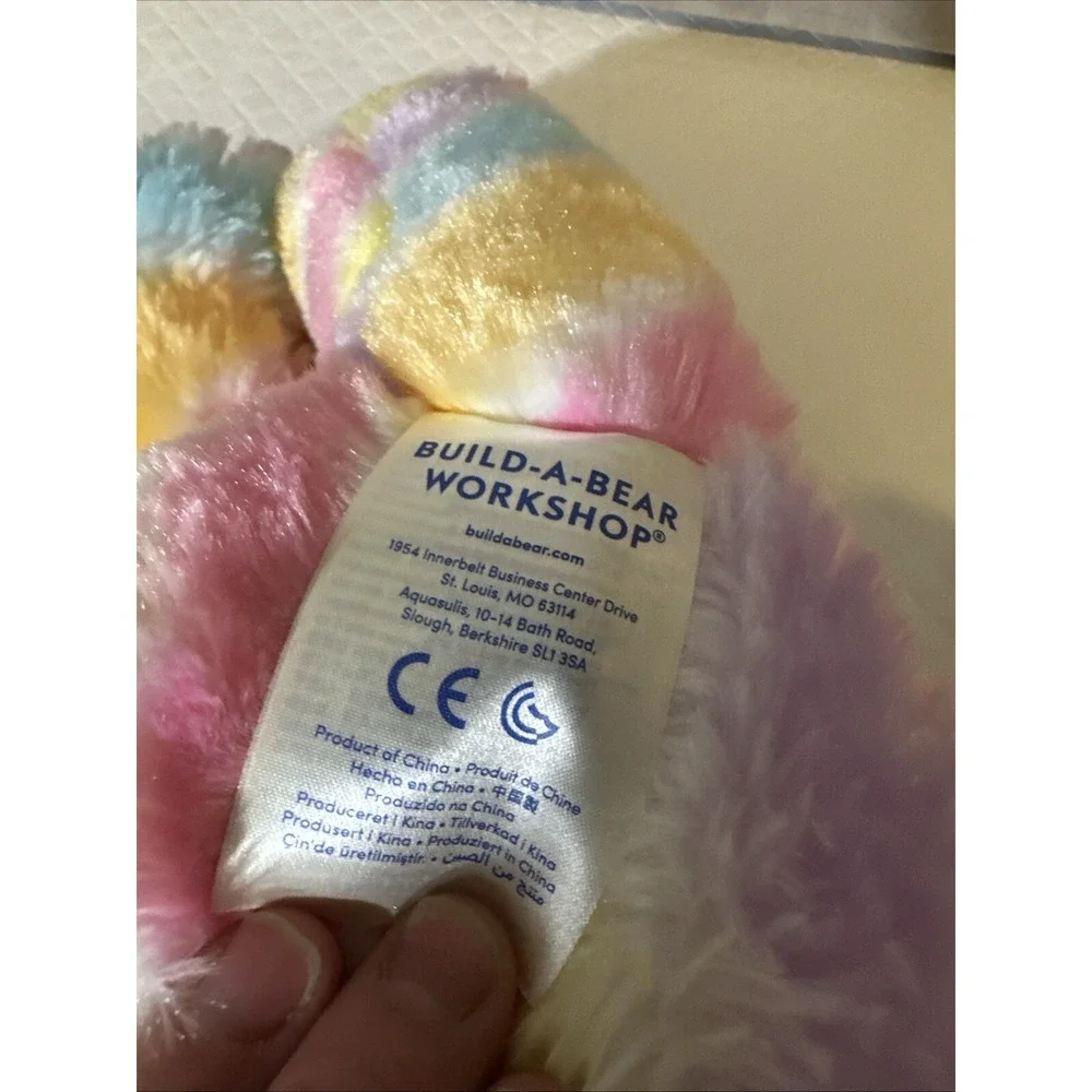 Build A Bear BAB Rainbow Easter Stripe‎ Polka Dot Bunny Rabbit Plush Tie Dye 17